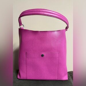 Ralph Lauren Hot Pink Leather Textured Tote Shoulder Bag
